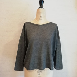 【特別提供品】リネン100％♡前後2WAYプルオーバー（01086）チャコール 8枚目の画像