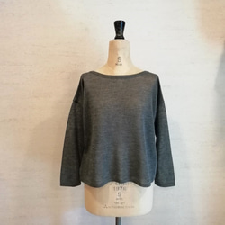 【特別提供品】リネン100％♡前後2WAYプルオーバー（01086）チャコール 2枚目の画像