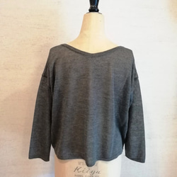 【特別提供品】リネン100％♡前後2WAYプルオーバー（01086）チャコール 7枚目の画像