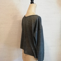 【特別提供品】リネン100％♡前後2WAYプルオーバー（01086）チャコール 6枚目の画像