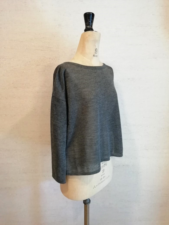 【特別提供品】リネン100％♡前後2WAYプルオーバー（01086）チャコール 4枚目の画像