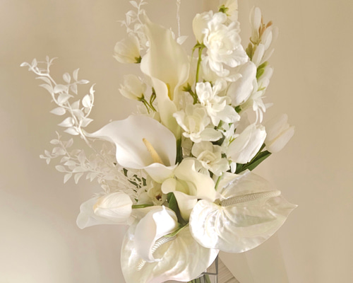 ウェディングブーケ（ブートニア付き）B-193 ブーケ himejyon 通販