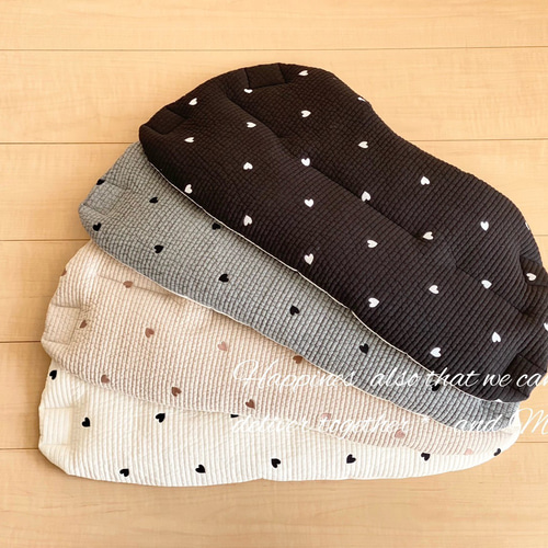 新作】あごのせクッション 韓国生地⭐︎ヌビ⭐︎ハート刺繍