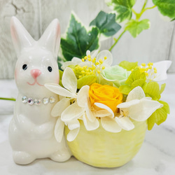 しあわせと縁を結ぶ 花うさぎ～優しさと癒しの中で～（プリザーブド