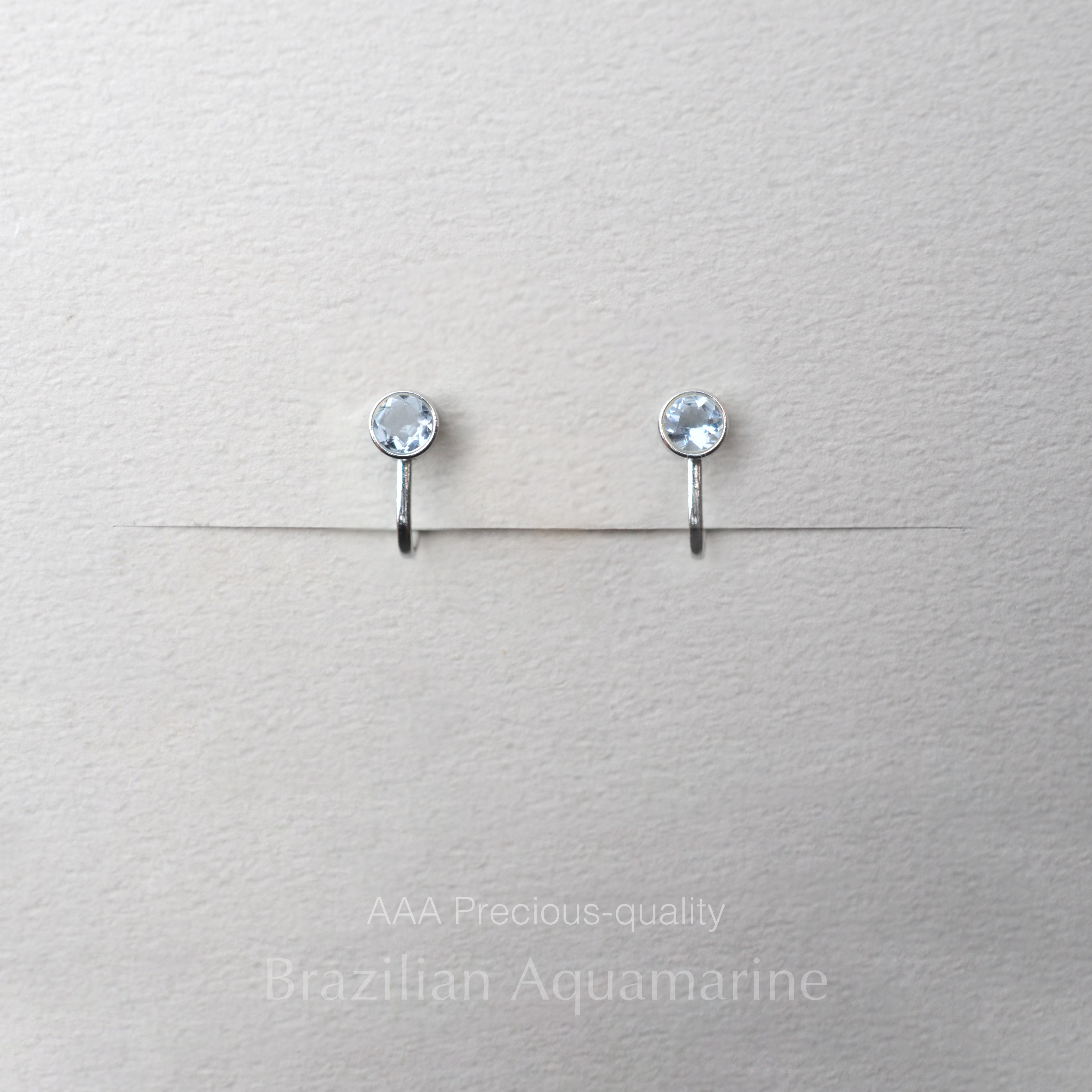 邪魔にならない! アクアマリン イヤリング AAA 天然石 サージカルステンレス 金属アレルギー ブルー