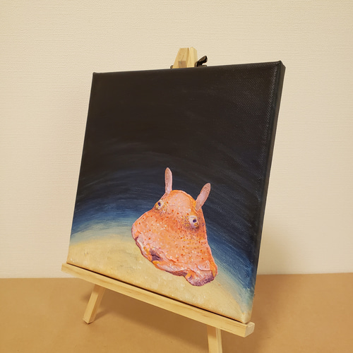 キャンバス原画/テクスチャアート 「深海のメンダコ」 絵画 スキマ工房