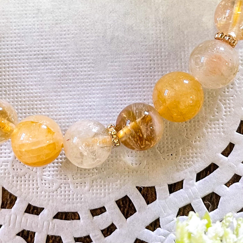 ハニーシトリン・ゴールデンヒーラーの天然石ブレスレット