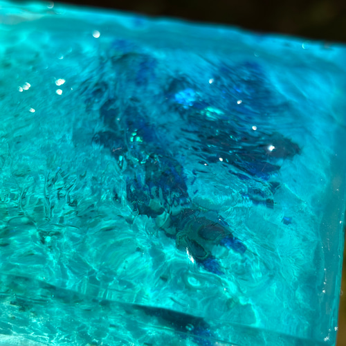 レジン 海アート さざなみ 波紋 砂紋 10×10cm ライト付 オーシャン