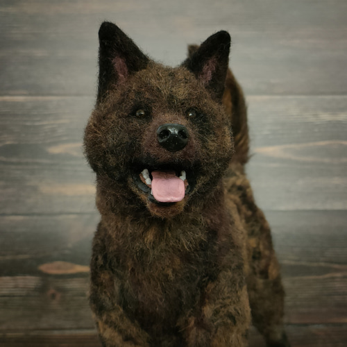 羊毛フェルト犬 甲斐犬さん〈25031〉 羊毛フェルト 羊毛わんこ