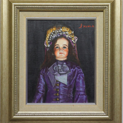 フランス人形」3号F キャンバスに油彩 送料無料 （代理出品作） 絵画