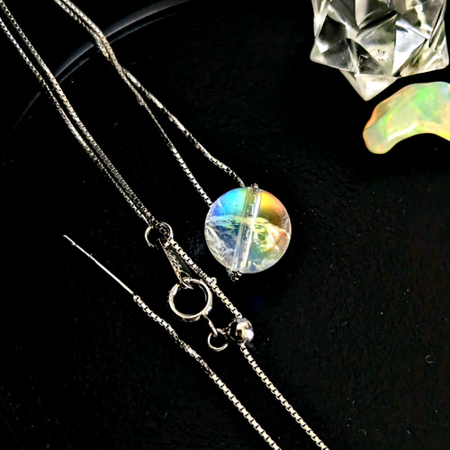 ✿最高級天然美品✿ホワイトラブラドライト虹のように輝くクォーツ9mm