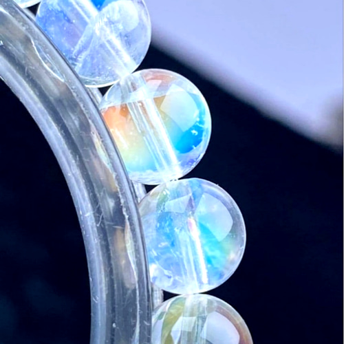 ✿最高級天然美品✿ホワイトラブラドライト虹のように輝くクォーツ9mm