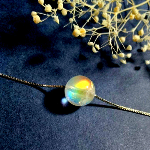 ✿最高級天然美品✿ホワイトラブラドライト虹のように輝くクォーツ9mm
