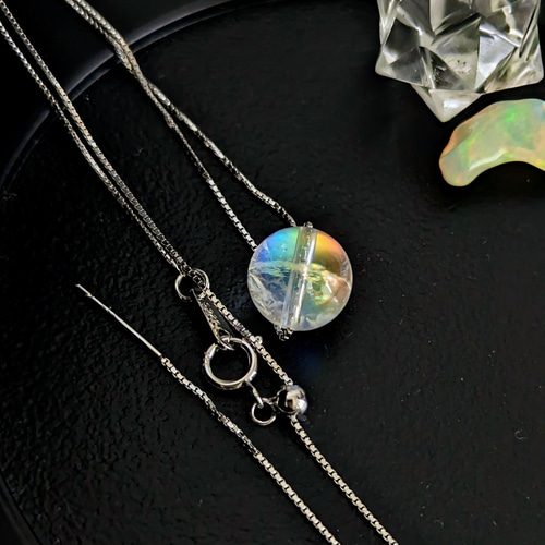 ✿最高級天然美品✿ホワイトラブラドライト虹のように輝くクォーツ9