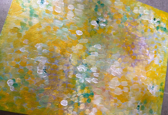 キャンバスアート　抽象画　原画　「mimosa」 3枚目の画像