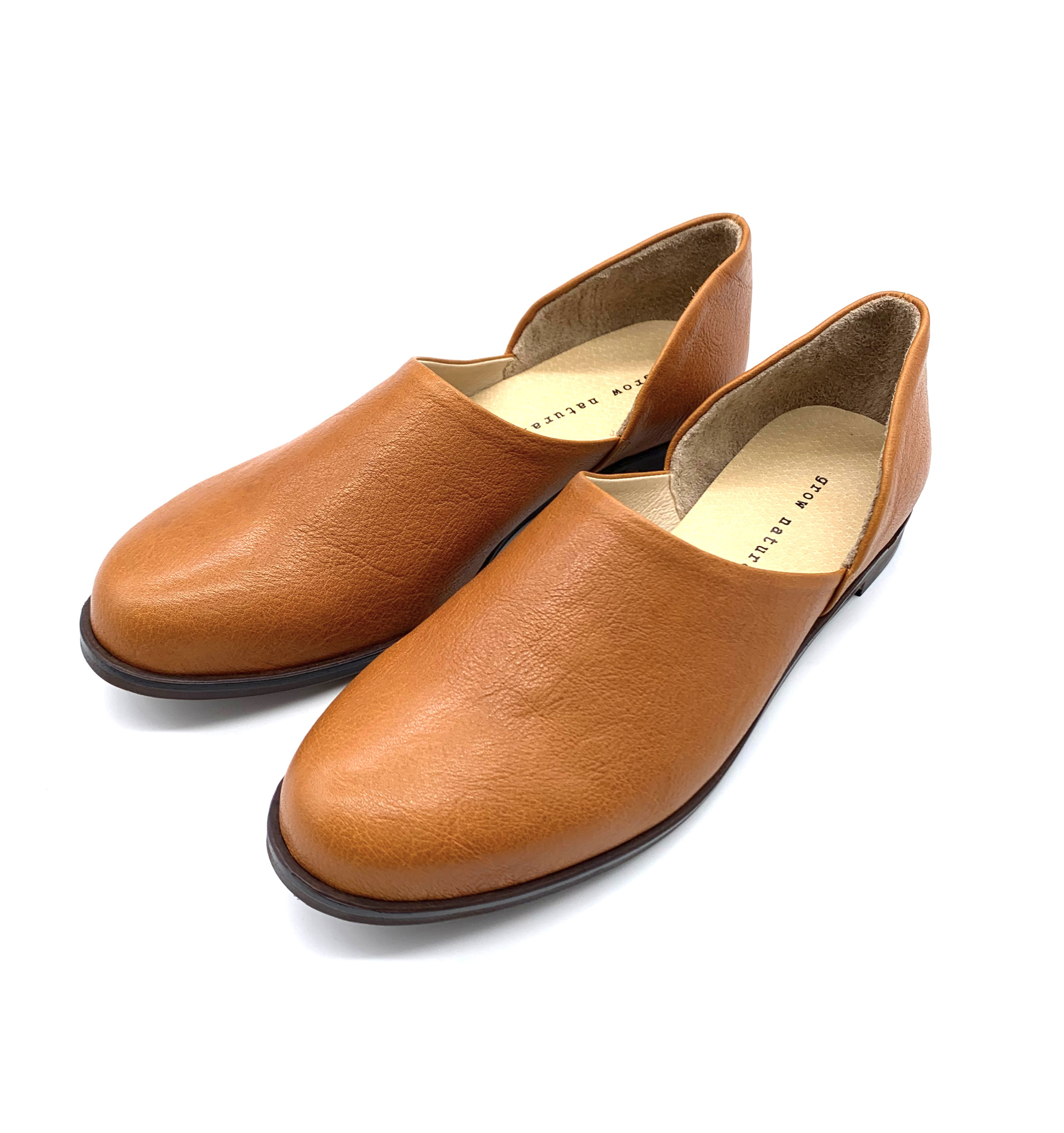 レディース　カジュアル　革靴　栃木レザーを使ったスポックシューズ　ＧＲＯＷＮＡＴＵＲＡＬＬＹ　GN-1504w　キャメル