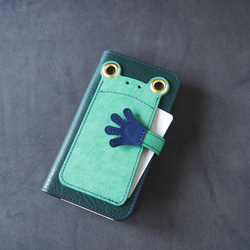 『ケロPhone』カエルと雨　カエルのスマホケース　手帳型ケース 5枚目の画像
