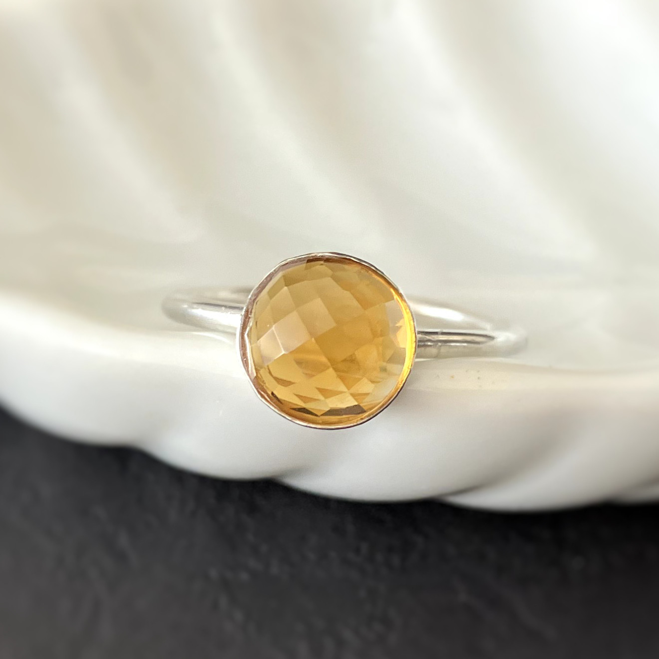 [ROSEシトリンφ8] ring silver950