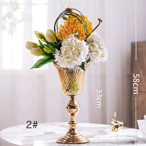 豪華な人工花と花瓶のセット（3種類） ブーケ King 通販 18988055