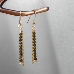 maumaumau❤️ ゴールドブラックオブシディアン　14kgfピアス 黒曜石 ピアス の人気通販｜Creema(クリーマ) 国内最大のハンドメイド