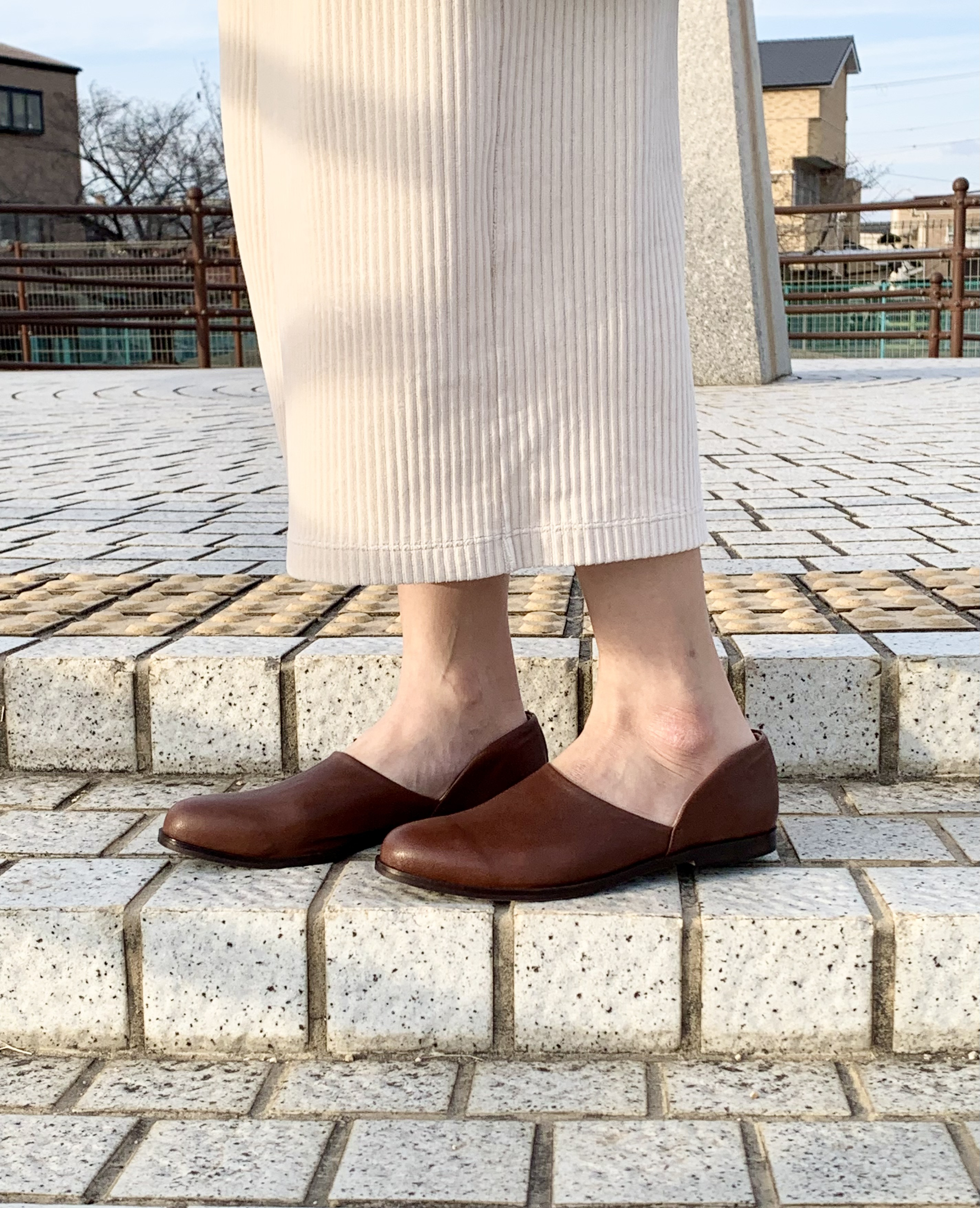 レディース　カジュアル　革靴　栃木レザーを使ったスポックシューズ　ＧＲＯＷＮＡＴＵＲＡＬＬＹ　GN-1504w　ブラウン