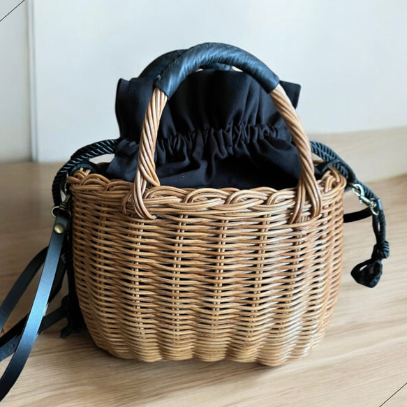 大人可愛いかごバック♡ラタンショルダー（斜めがけ出来ます