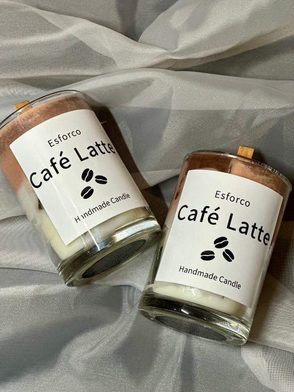 カフェラテキャンドル コーヒー の香り ソイキャンドル ハンドメイド 焚き火 カフェラテキャンドル(コーヒーの香り) ソイキャンドル