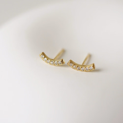 p89】カーブバーピアス 18kgp ピアス（スタッド・一粒） Mirage The  