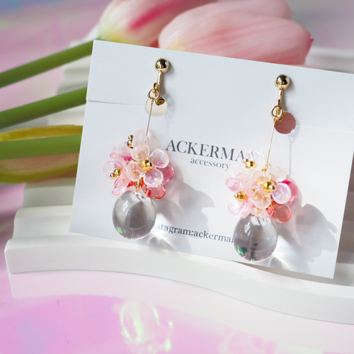 ビーズフラワーピアス | AND ON JIONE STORE（アンドオン