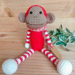 おさるさん編みぐるみ（赤） あみぐるみ sayaky's lab 通販 18988660