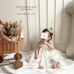 french organdy dress / オーガンジードレス《100日祝・お誕生日・バースデー・七五三》 1枚目の画像