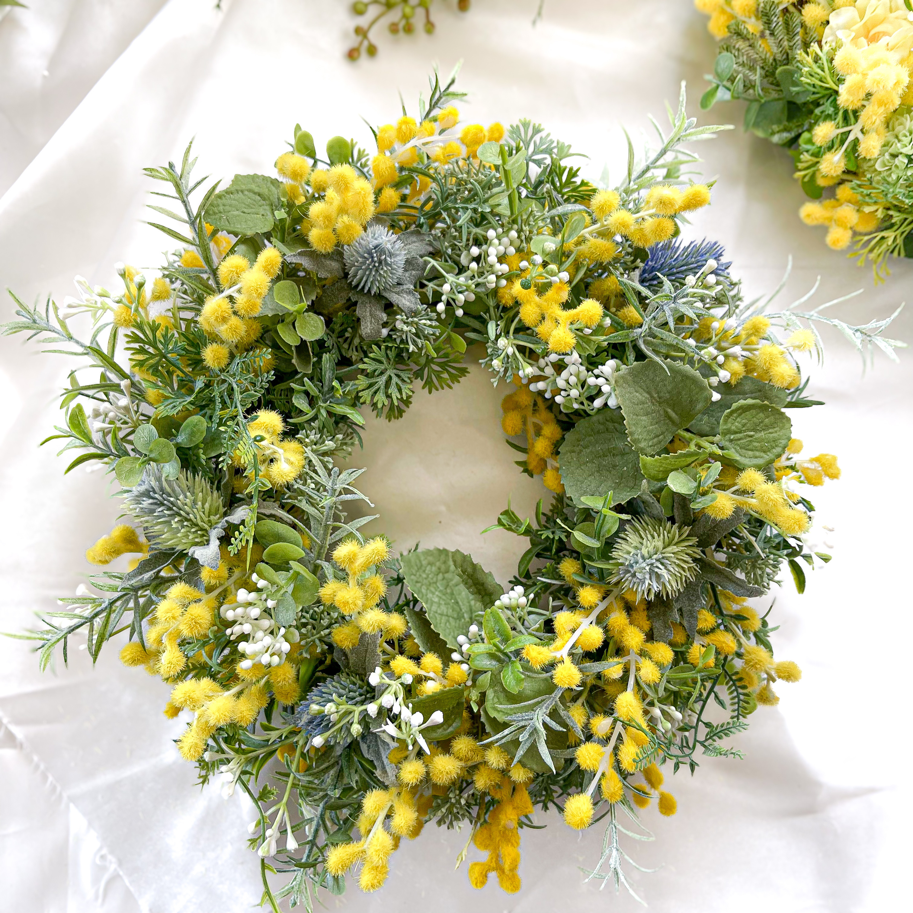 ミモザとグリーンのエアリーリース 4,340円