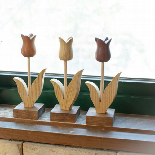 チューリップ オブジェ｜全5種類 木製 花 北欧 雑貨 母の日 ギフト