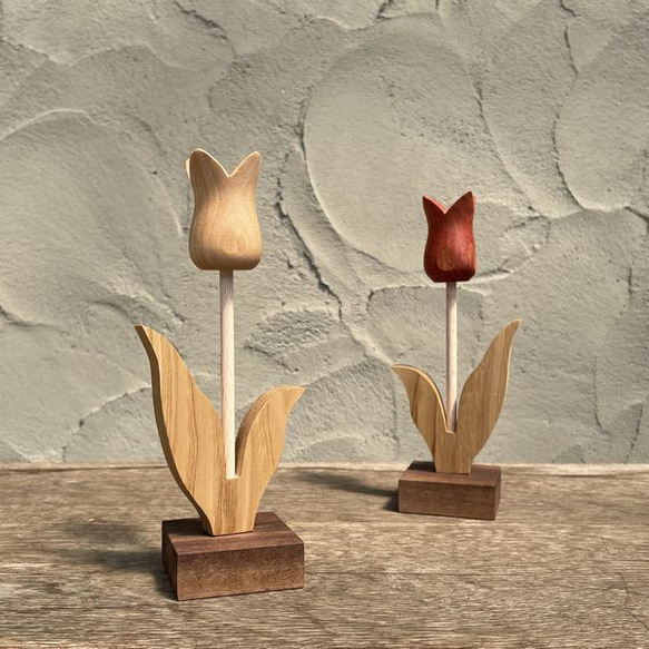チューリップ オブジェ｜全5種類 木製 花 北欧 雑貨 母の日 ギフト