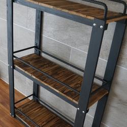 宮崎の桧香る　ウイスキーラック アイアン×木製 ボトルラック グラススタンド 酒棚 バーインテリア おしゃれ 男前雑貨 8枚目の画像