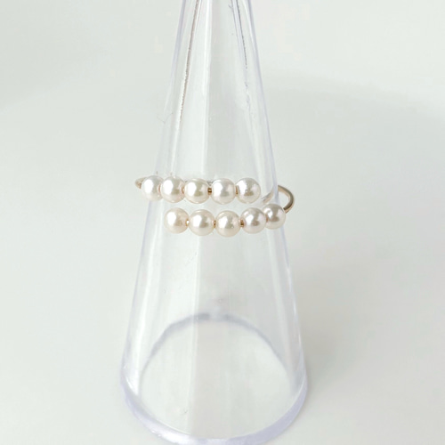 Dトール様☆ オーダー　あこやベビーパールリング　14kgf あこやベビーパールリング｜14kgf金属アレルギー対応｜上品に輝く10粒