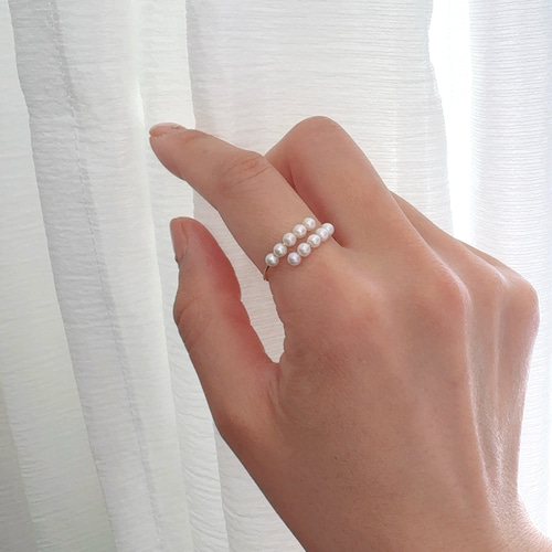 Dトール様☆ オーダー　あこやベビーパールリング　14kgf あこやベビーパールリング｜14kgf金属アレルギー対応｜上品に輝く10粒