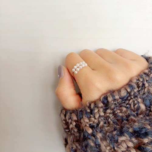 Dトール様☆ オーダー　あこやベビーパールリング　14kgf あこやベビーパールリング｜14kgf金属アレルギー対応｜上品に輝く10粒