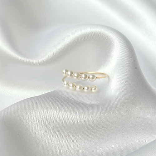 Dトール様☆ オーダー　あこやベビーパールリング　14kgf あこやベビーパールリング｜14kgf金属アレルギー対応｜上品に輝く10粒
