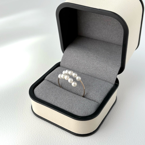 Dトール様☆ オーダー　あこやベビーパールリング　14kgf あこやベビーパールリング｜14kgf金属アレルギー対応｜上品に輝く10粒