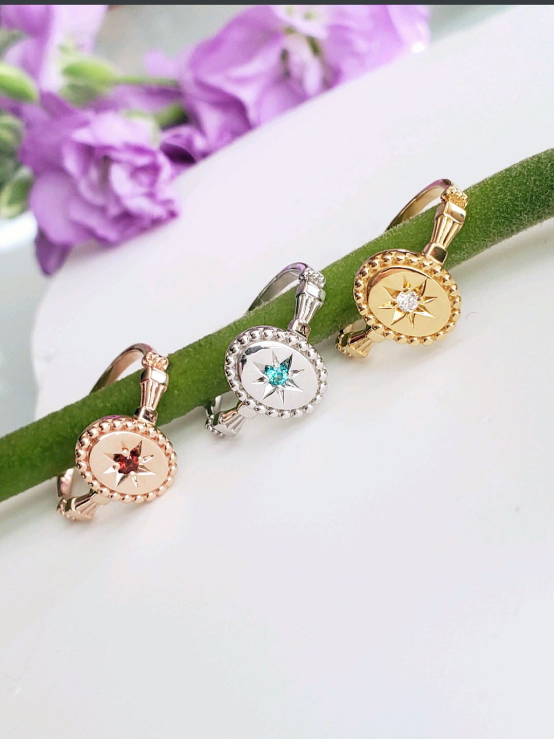 （新作）選べる誕生石オーバル星留めリングSV925（RS-2619）