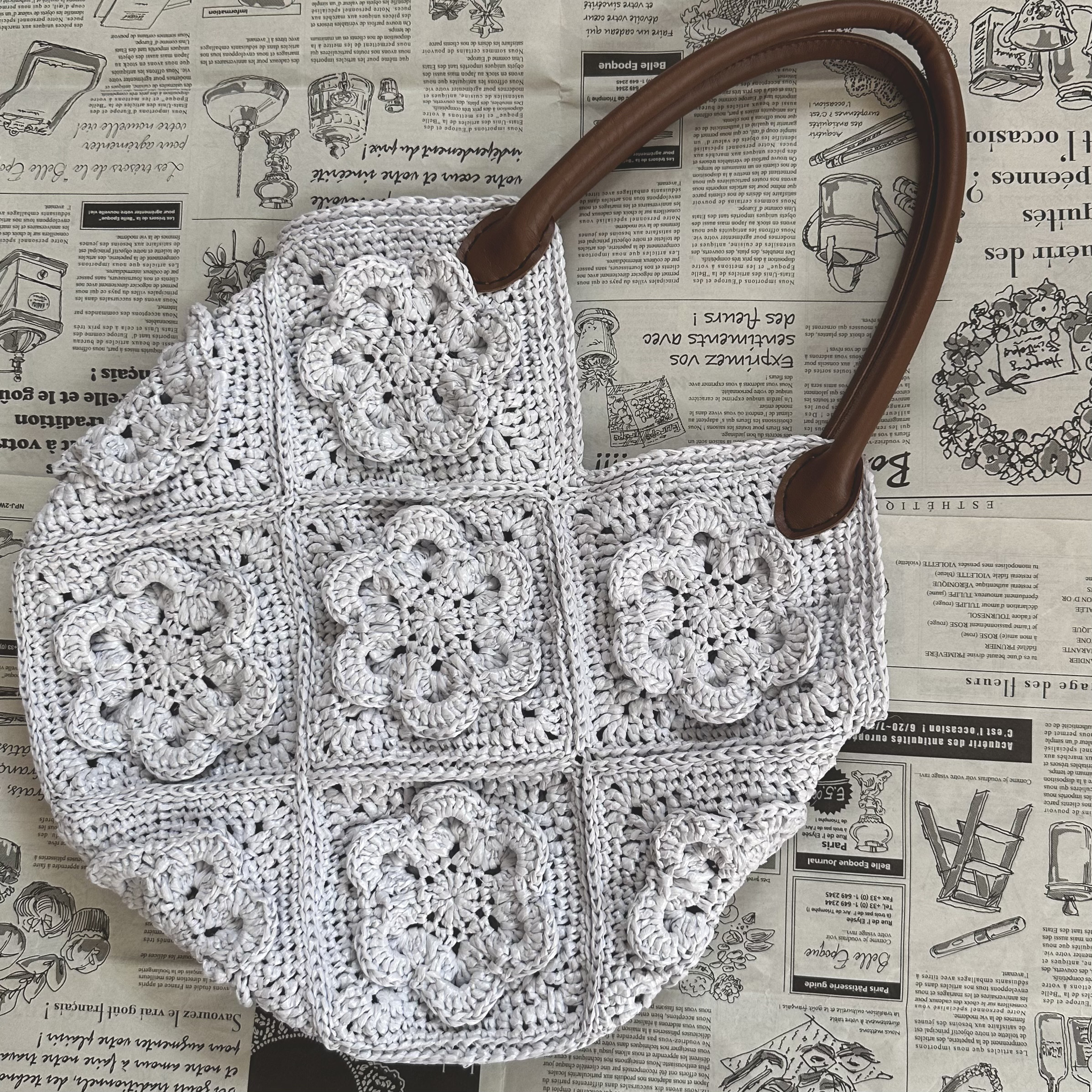 モチーフ編みのバッグ・アケビ