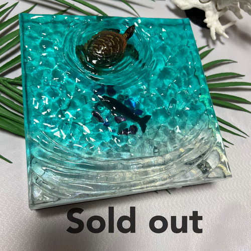 波紋パネル 水面パネル ホヌ 珊瑚 海面クラ ッキングレジン インテリア