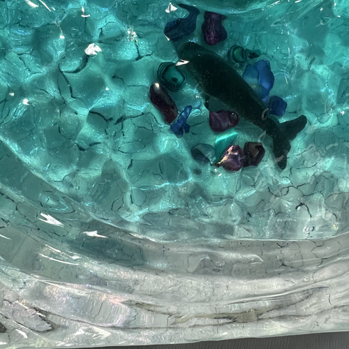 波紋パネル 水面パネル ホヌ 珊瑚 海面クラ ッキングレジン インテリア