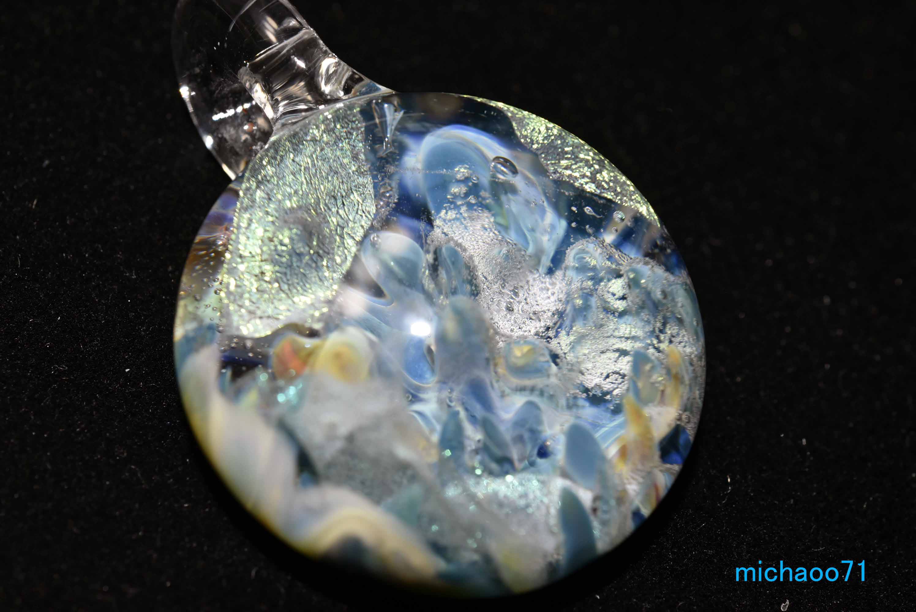 宇宙の輝き　ガラスのペンダントトップ　(12142-P21)   ＃ガラスアクセサリー