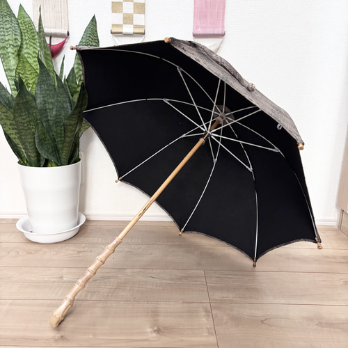 アンティーク大島紬の日傘 緋寒桜 傘・日傘 Lotus*Musashi 通販