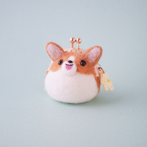 コーギーがま口｜ふわもち可愛い手のひらサイズの羊毛フェルト がま口