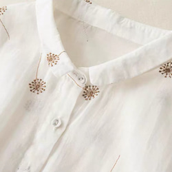 夏◆綿麻◆ワンピース◆コットンリネン◆通勤◆通学◆ホワイト ◆刺繍 3枚目の画像