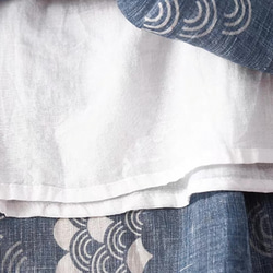 夏◆綿麻◆スカート◆コットンリネン◆通勤◆通学◆ネイビー 3枚目の画像