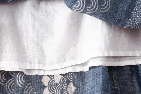 夏◆綿麻◆スカート◆コットンリネン◆通勤◆通学◆ネイビー 3枚目の画像